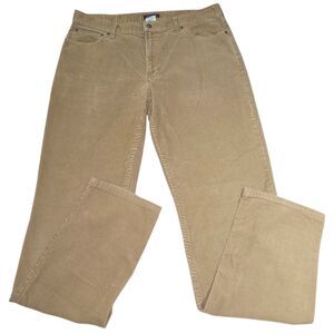 Lands' End  Men Traditional Fit Tan Corduroy Pants 38Wx35L Cotton Blend Straight